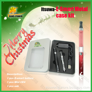 2013 Itsuwa Christmas Promotion Most Popular New Graceful E Cigarette Esmart Metal Case Kit